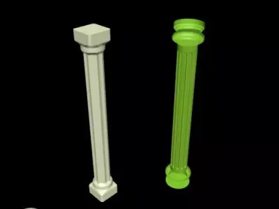 pillar two columns Free 3D model