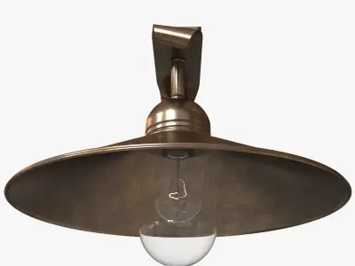 Chandelier metal ceiling light with glass bulb 3D model