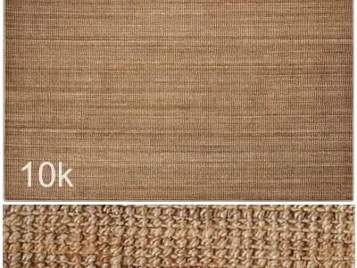 Carpet set 3227 - Natural Jute Rug - 10k 3D model
