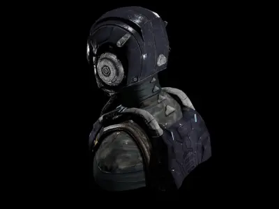  Futuristic Sci-Fi Suit Low-poly 3D model