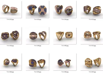 ring 50 pieces drawing 3d rihone drawing ring rings ring  3D print model