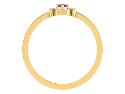 Solitaire Women Engagement Band Ring 3D print model shop