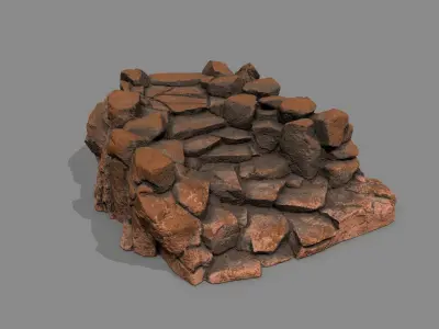 Old Stairs Low-poly 3D model get