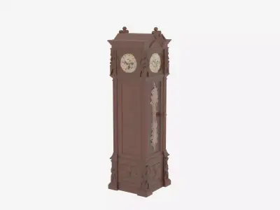 Exquisite 3D Model of Mahogany Grandfather Clock 3D model