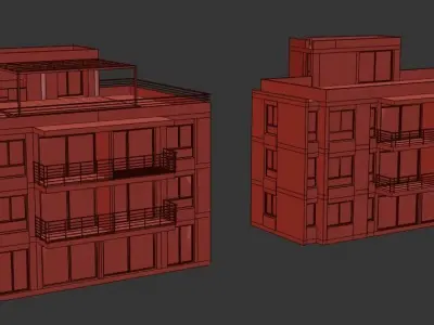Apartment Exterior Residential Building  V2 3D model