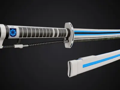 Sci-Fi Katana PBR low-poly game ready Low-poly 3D model