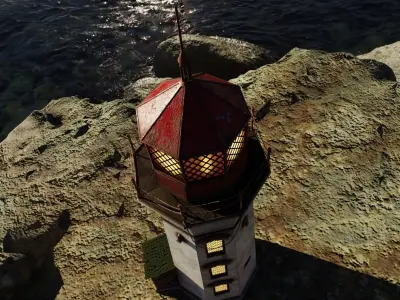 Lighthouse red 3D model