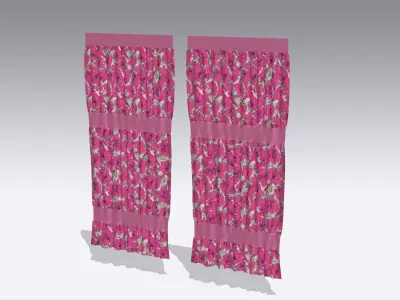 Curtain Low-poly 3D model