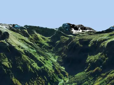Mountain landscape Alps Switzerland  3D model
