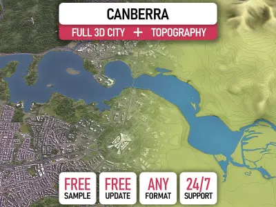 Canberra - 3D City Topography Terrain 3D Model Pack