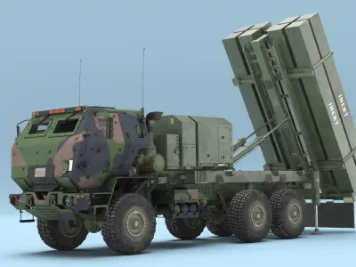  Mobile Surface Air Missile Launcher Truck Camo Simplified 