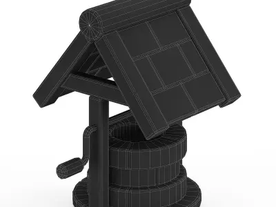 Stylized Well 3d model game rady Low-poly 3D model