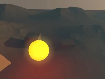 sci fi desert  Low-poly 3D model