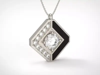 Model 99 Galanterie De Love Necklace Diamond Enamel 3D print model