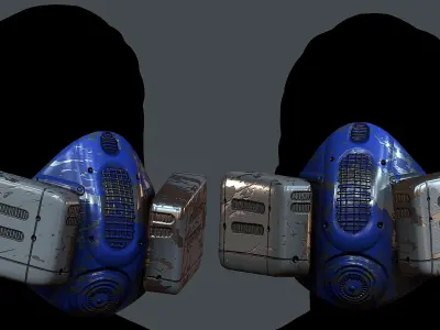 Gas mask helmet 3d model scifi Low-poly  Low-poly 3D model 501