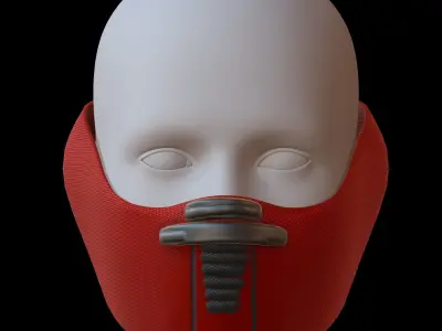 Gas mask helmet 3d model scifi Low-poly  Low-poly 3D model