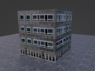 Low Poly City Building Low-poly 3D model