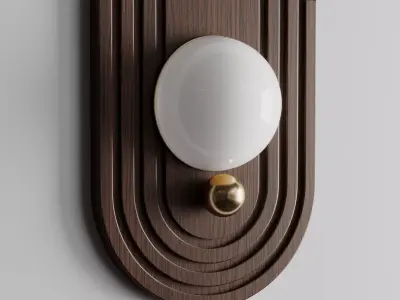 Trento Walnut Carved Sconce  Low-poly 3D model