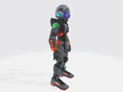 Street style robot Low-poly 3D model