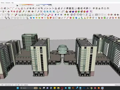 hotel building with auditorium  3D model