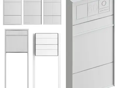 GOETHE overhead mailbox with newspaper compartment 3D model