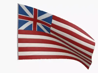 British East India Company Flag 1707-1801 Low-poly 3D model