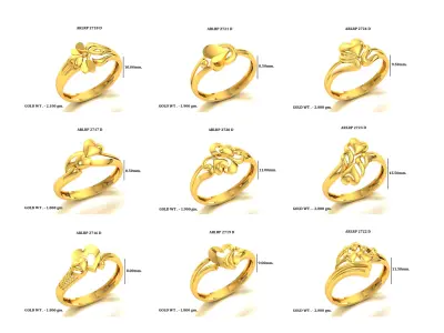 LIGHT WEIGHT RINGS LOT 3D MODEL 3D print model