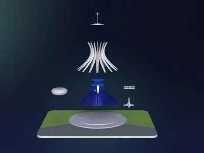 Catedral de Brasilia - 1 by 500 Scale - READY FOR 3D Print 3D print model