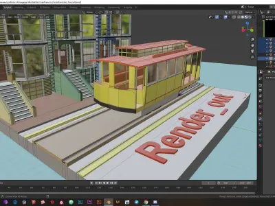 Low-poly illustration of SanFrancosco  Low-poly 3D model