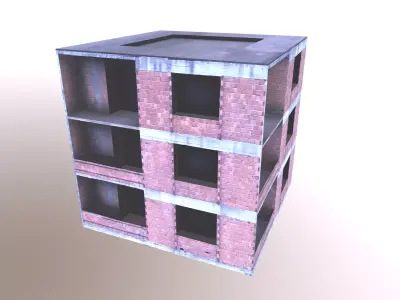 Architectural Building-8 Low-poly 3D model