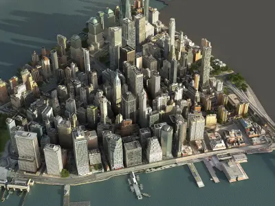  Manhattan Low Poly City Pack – Lower Manhattan + Midtown Section 