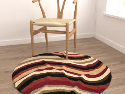 Round Rug Set 278 3D model