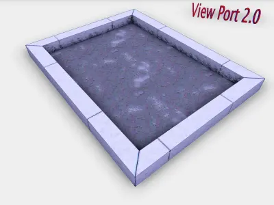 square garden in curb Low-poly 3D model