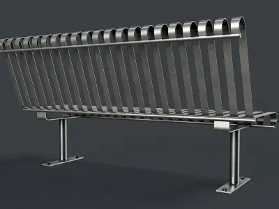 Metal Modern Bench 29 PBR Game Ready Low-poly 3D model