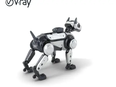 Security Robot Dog Model Pack - Fortified Multifunctional Design Low-poly 3D model