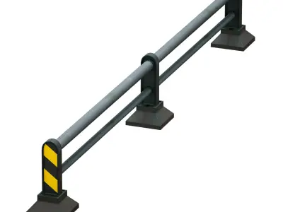 Prefabricated road barrier 3D model