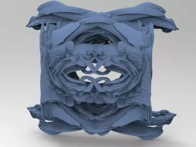 SeaShip stone crest with Egyptian statue 3  3D model