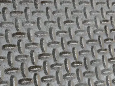 Diamond Metal Plate One PBR Seamless Texture