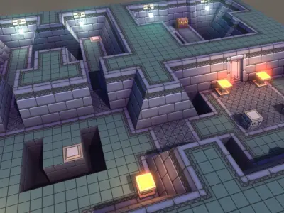 EnviroKit - THE LABYRINTH - Retro Lowpoly Low-poly 3D model