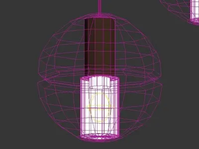 BOCCI three sphere pendant lights in chrome and glass 3D model