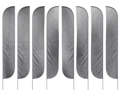 Flag set 2 welcome flags 3D model