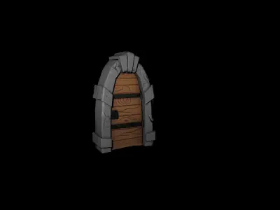 Stylized Door Low-poly 3D model