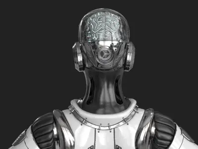Cyborg Robot  Androgyne RIGGED Low-poly 3D model