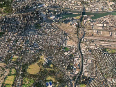 Melbourne 3D Model Scan Low-poly 3D model