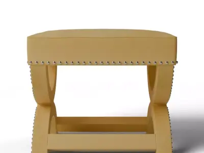 Contemporary Drum Mystic Ottoman in Sunshine Arlo Home Chenille Low-poly 3D model