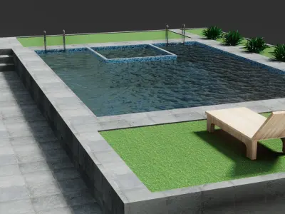 Swimming Pool - Low Poly - GameReady Low-poly 3D model