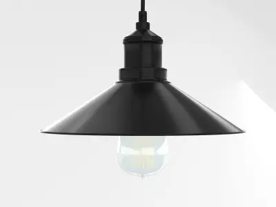 Industrial Black Hanging LED Lamp 3D model