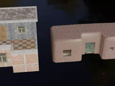 Village Buildings Free low-poly 3D model