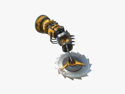 Robotic Arm A03 Yellow - Character Design SciFi Low-poly 3D model