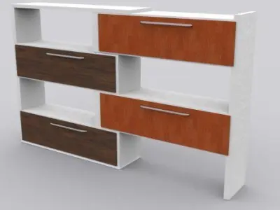 low poly AR vr shelves Low-poly 3D model